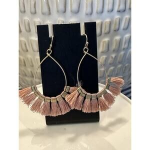 Boho Tassel Earrings Trendy Pink Fringe Statement Earrings for Women Girls